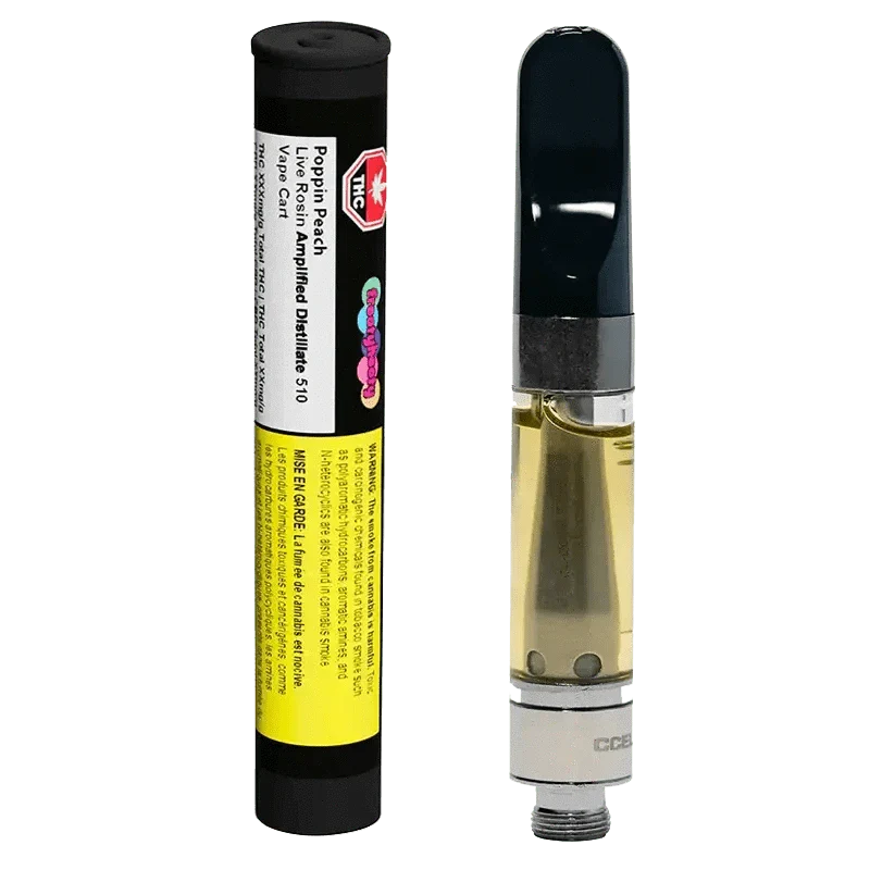 Poppin Peach LIVE ROSIN AMPLIFIED Distillate 510 Thread